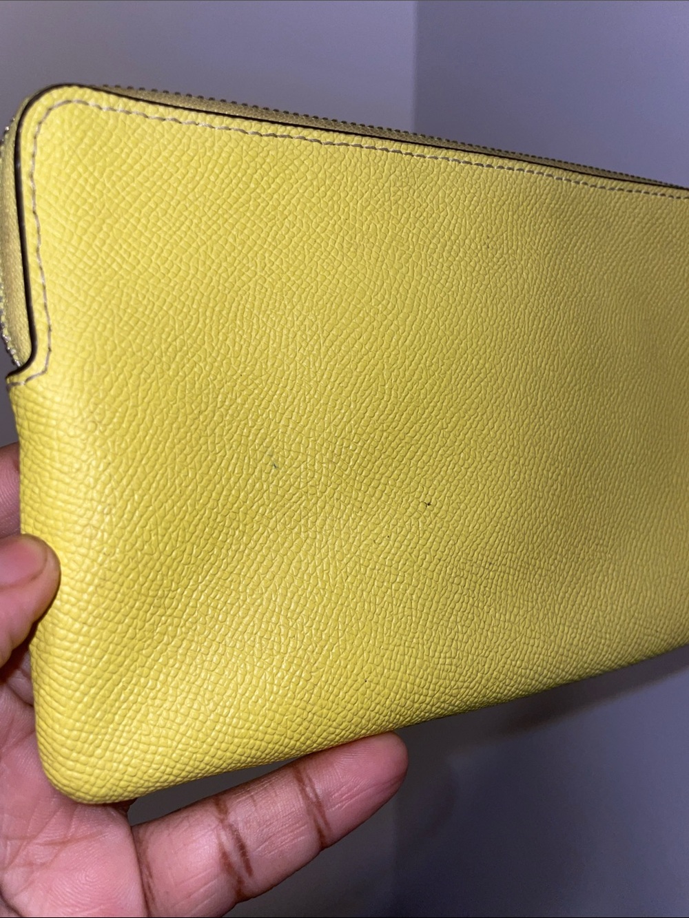 Coach Yellow Saffiano Leather Wristlet Pouch - Picture 6 of 11
